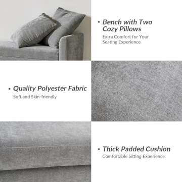 HULALA HOME Modern Storage Bench with Throw Pillows