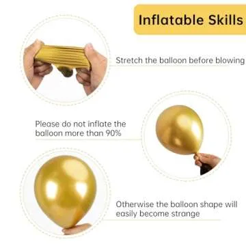 RUBFAC 129pcs Metallic Gold Balloons Kit for Parties
