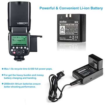 Godox V860II V860II-S Flash for Sony, 2.4G Wireless TTL Flash, 650 Full Power Flashes, 1/8000s HSS Speedlite Sony with Godox XProII-S TTL Wireless Flash Trigger Compatible for Sony Camera