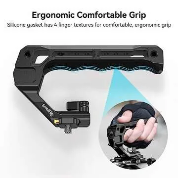SMALLRIG Lightweight NATO Top Handle, Quick Release NATO Grip w/NATO Rail for DSLR Camera Cage, Universal Top Handle with 5 Cold Shoe Adapters - 4345
