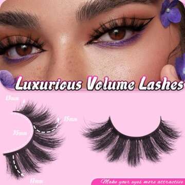 Veleasha Lashes 5D Faux Mink Lashes 100% Handmade Luxurious Volume Fake Eyelashes Lightweight Fluffy...