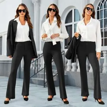 DLOODA Women's Bootcut Dress Pants Business Casual Style
