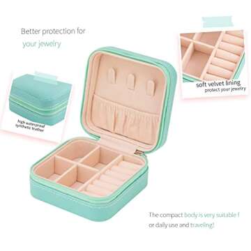 KElofoN Travel Jewelry Organizer Case Box for Girls Women(blue)