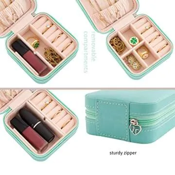 KElofoN Travel Jewelry Organizer Case Box for Girls Women(blue)