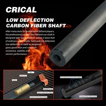 CRICAL Carbon Fiber Pool Cue Stick Low Deflection Billiards