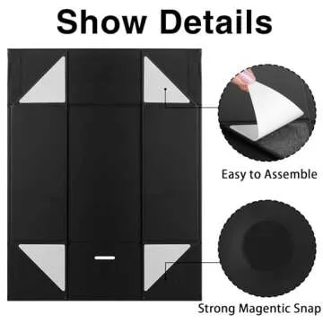 HavrePac Collapsible Gift Box with Magnetic Closure Lid, 8x8x4 Inches, Modern Style, White Plastic, For Gifts