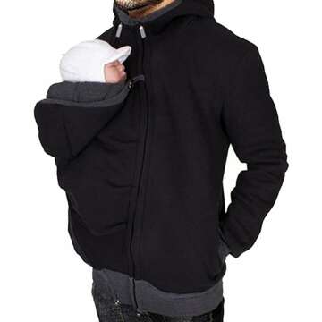 Amropi Men’s Kangaroo Jacket for Dad & Baby Carrier