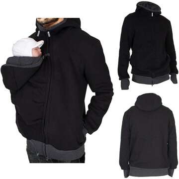 Amropi Men’s Kangaroo Jacket for Dad & Baby Carrier