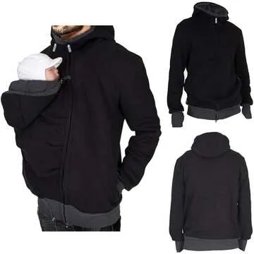 Amropi Men’s Kangaroo Jacket for Dad & Baby Carrier