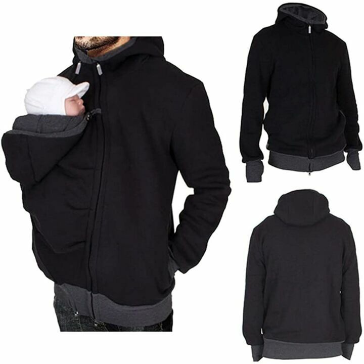 Amropi Men’s Kangaroo Jacket for Dad & Baby Carrier