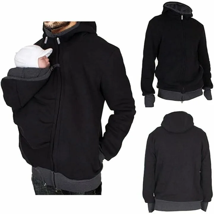 Amropi Men’s Kangaroo Jacket for Dad & Baby Carrier