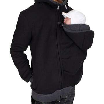 Amropi Men’s Kangaroo Jacket for Dad & Baby Carrier