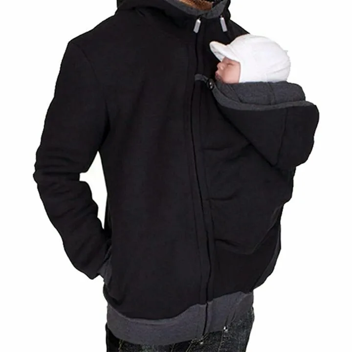 Amropi Men’s Kangaroo Jacket for Dad & Baby Carrier