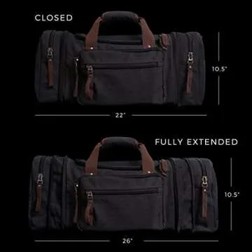 WAYWARDSON 50L Canvas Duffle Bag for Travel with Carry Handles, Crossbody Shoulder Strap, and Zippered Storage Pockets, Large Weekender Tote with Extra Large Storage (Light Grey)