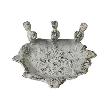 CTW 420068 Three Singing Birds Soap Dish Cast Iron, Farmhouse, Rustic, White/Rust
