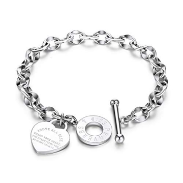 Elegant Kelistom Love Heart Charm Bracelet for Women