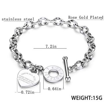 Elegant Kelistom Love Heart Charm Bracelet for Women