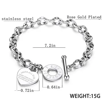 Elegant Kelistom Love Heart Charm Bracelet for Women