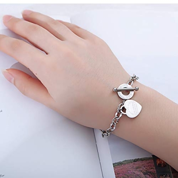 Elegant Kelistom Love Heart Charm Bracelet for Women