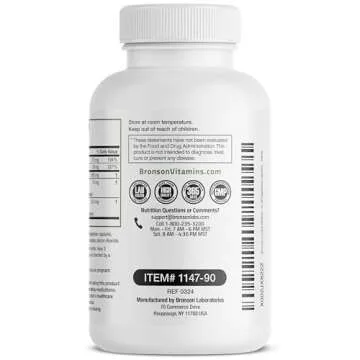 Bronson L-Lysine Defense Immune Support Complex 1500 MG L-Lysine Plus Olive Leaf, Garlic, Vitamin C and Zinc - Non-GMO, 90 Vegetarian Capsules