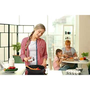 Cuisinel Pre-Seasoned Cast Iron Skillet (12-Inch) with Handle Cover Oven Safe Cookware - Heat-Resistant Holder - Indoor and Outdoor Use - Grill, Stovetop, Induction Safe. New Version