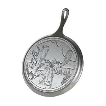Lodge Wildlife Series - Seasoned Cast Iron Cookware. Wildlife Scenes. 5 Piece Iconic Collector Set Includes 8 inch Skillet, 10.25 inch Skillet, 12 inch Skillet, 10.5 inch Grill Pan, 10.5 inch Griddle
