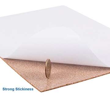 BENECREAT 8 Pack Self-Adhesive Cork Sheets for Crafts