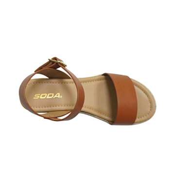 Soda CLIP ~ Women Open Toe Ankle Strap Platform Espadrille Sandal (Tan, us_footwear_size_system, adult, women, numeric, medium, 6)