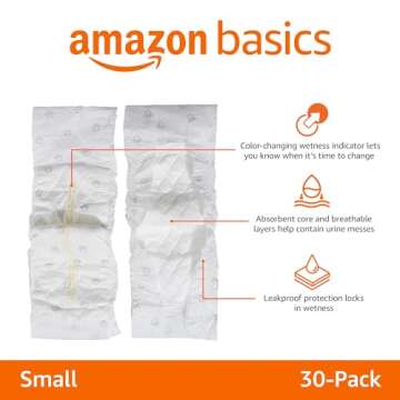 Amazon Basics Male Dog Wrap, Disposable Male Dog Diapers, Small, Pack of 30, White