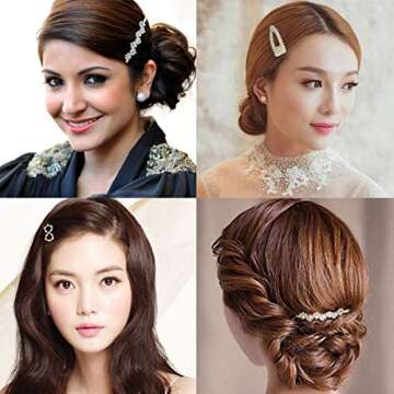 Pearls Hair Clips for Women for Girls Decorative Hair Accessories for Wedding Bridal Bridesmaid Faux...