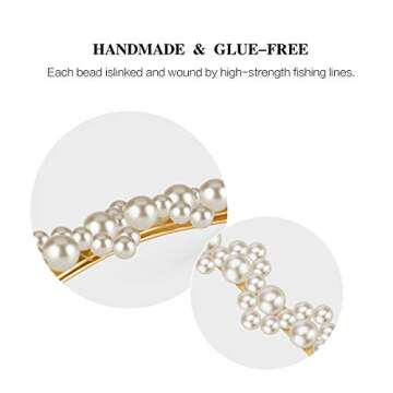 Pearls Hair Clips for Women for Girls Decorative Hair Accessories for Wedding Bridal Bridesmaid Faux Beauty Snap Clips Jewelry Headpiece Gold Fashion Styles