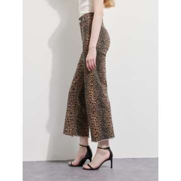 Supgoreou Women's Wide Leg Jeans High Waisted Stretchy Trendy Casual Versatile Work Denim Pants Trou...