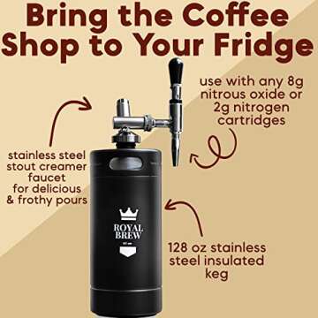 The Original Royal Brew Nitro Cold Brew Coffee Maker - Gift for Coffee Lovers -128 oz Extra Large Ho...
