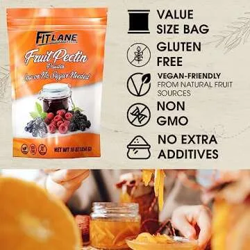 Low Sugar Pectin for Canning Jam and Jellies - Natural, Vegan and NON-GMO - Premium Bulk Ingredient for Jam - 1 lb (16 oz) Value Size Bag by Fit Lane Nutrition