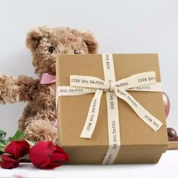 KINGLAKE You're The Best Ribbon 5/8" x 10 Yards Twill Tape Herringbone Cotton Ribbon for Crafts Gift Wrapping