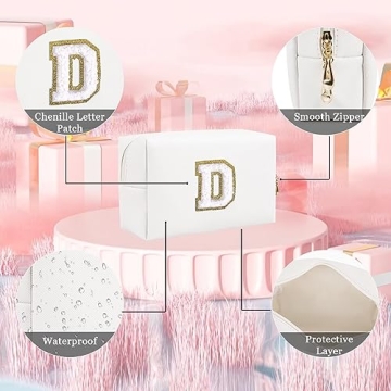 Stylish Personalized Letter Makeup Bag for Women & Girls