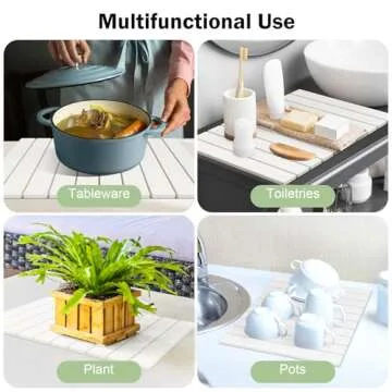 Stone Dish Drying Mat for Kitchen Counter,24"(L)×16"(W) Collapsible Fast-Drying Diatomaceous Earth Mats with Towel Sanding Tool,Versatile Stone Drying Mats for Cups Dishes Bottles