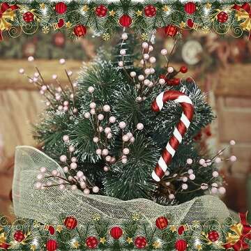 GREENTIME 12 Pack Artificial Pink Berry Twig Stems 14" Artificial Holly Berry Picks for Christmas Tree Vase DIY Crafts Wreath Fireplace Home Decor