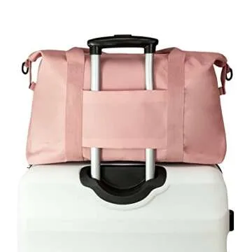 Jadyn Lola Travel Bag, Weekender/Overnight Duffel, Gym Tote Bag for Women, Men (Pink Blush)