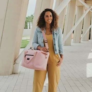 Jadyn Lola Travel Bag, Weekender/Overnight Duffel, Gym Tote Bag for Women, Men (Pink Blush)