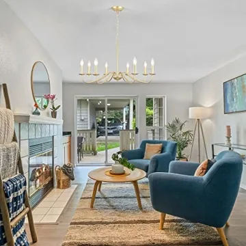 Elegant 8-Light Gold Chandelier for Home Décor