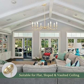 Elegant 8-Light Gold Chandelier for Home Décor