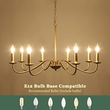 Elegant 8-Light Gold Chandelier for Home Décor