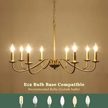 Elegant 8-Light Gold Chandelier for Home Décor