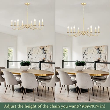 Elegant 8-Light Gold Chandelier for Home Décor