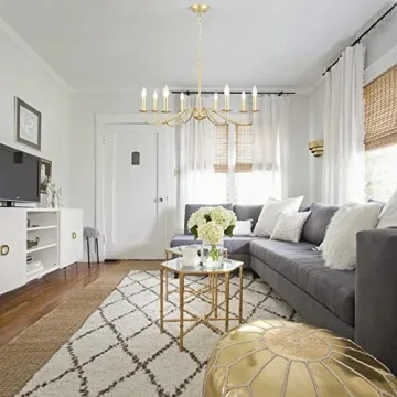 Elegant 8-Light Gold Chandelier for Home Décor