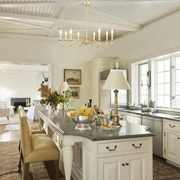 Elegant 8-Light Gold Chandelier for Home Décor