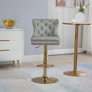 Adjustable Velvet Bar Stools Set of 2 for Modern Spaces