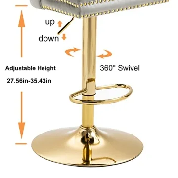 Adjustable Velvet Bar Stools Set of 2 for Modern Spaces