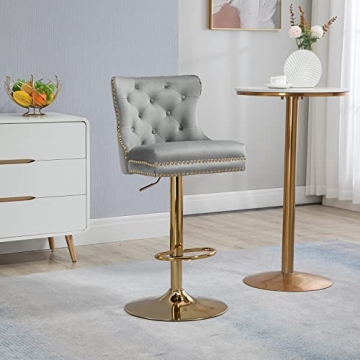 Adjustable Velvet Bar Stools Set of 2 for Modern Spaces